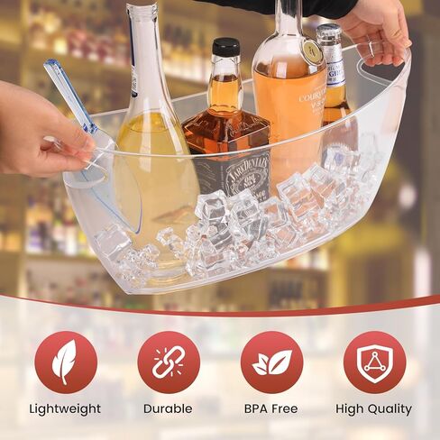 مجموعة دلو ثلج صافية-6L Beverage Tub & Champagne ، مثالية لمستلزمات بار Mimosa ، دلو الثلج للحفلات ، والأحداث in Kuwait