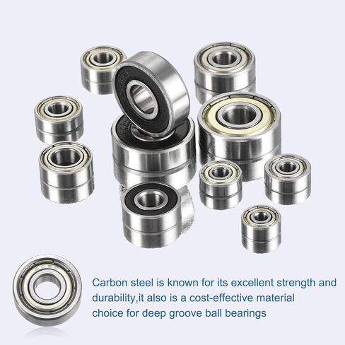 UXCELL 20PCS 605ZZ BALL BELLINGS 5 × 14 × 5 مم محامل مصنوعة من الفولاذ المزدوج للكربون للمحرك الكهربائي ، والأجهزة المنزلية ، وآلات الحديقة ، وفضة الفضة in Kuwait
