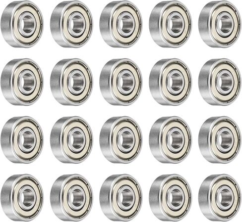 UXCELL 20PCS 605ZZ BALL BELLINGS 5 × 14 × 5 مم محامل مصنوعة من الفولاذ المزدوج للكربون للمحرك الكهربائي ، والأجهزة المنزلية ، وآلات الحديقة ، وفضة الفضة in Saudi Arabia