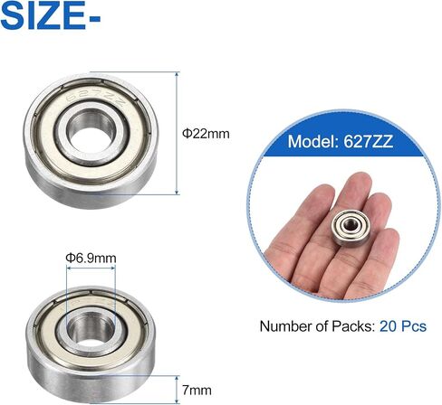 UXCELL 20PCS 605ZZ BALL BELLINGS 5 × 14 × 5 مم محامل مصنوعة من الفولاذ المزدوج للكربون للمحرك الكهربائي ، والأجهزة المنزلية ، وآلات الحديقة ، وفضة الفضة in Saudi Arabia