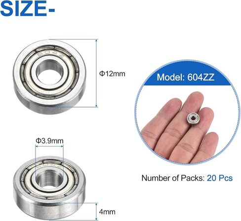 UXCELL 20PCS 605ZZ BALL BELLINGS 5 × 14 × 5 مم محامل مصنوعة من الفولاذ المزدوج للكربون للمحرك الكهربائي ، والأجهزة المنزلية ، وآلات الحديقة ، وفضة الفضة in Kuwait