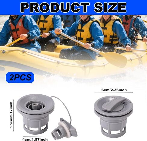 2pcs صمام هواء القارب القابل للنفخ ، قبعات صمام قارب قابلة للنفخ استبدال قطع الغيار تسرب سدادات الهوائية الحلزونية ملحقات للقوارب الهوائية قوارب الطوف in Saudi Arabia