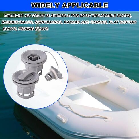2pcs صمام هواء القارب القابل للنفخ ، قبعات صمام قارب قابلة للنفخ استبدال قطع الغيار تسرب سدادات الهوائية الحلزونية ملحقات للقوارب الهوائية قوارب الطوف in Saudi Arabia