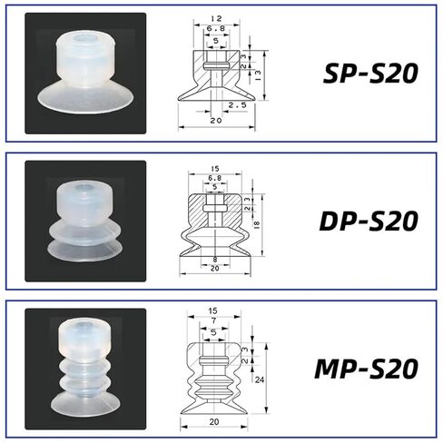 10pcs معالجة الفراغ كوب شفط الفوهة السيليكا الفوهة الهوائية ثقب رأس التثبيت 5 مم (S06 ، SP) in Kuwait