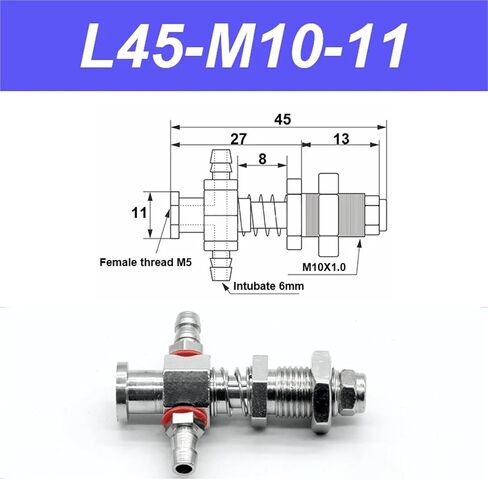 الفراغ كوب كوب قاعدة 11 ملم مناور الجهاز التثبيت ملحقات الذيل الجانبية كمية الهواء 1pcs (L90-M12-11) in Saudi Arabia
