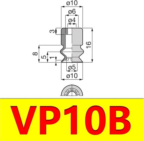 10Pcs Manipulator Accessories Corrugated Suction Cup Suction Cup Diameter 10/15/20/25/30/40/50mm Pneumatic Accessories VP-B(VP10B,Black Nitrile Rubber) in Saudi Arabia