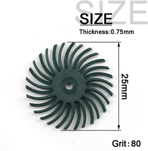 30Pcs 1 inch Bristle Disc Kit with 3Pcs 2.35mm / 3mm Shank Mandrels for Rotary Tools,25mm Detail Abrasive Wheel Radial Bristle Buffing Wheel for Jewelry Wood Metal Polishing 80 Grit in Kuwait