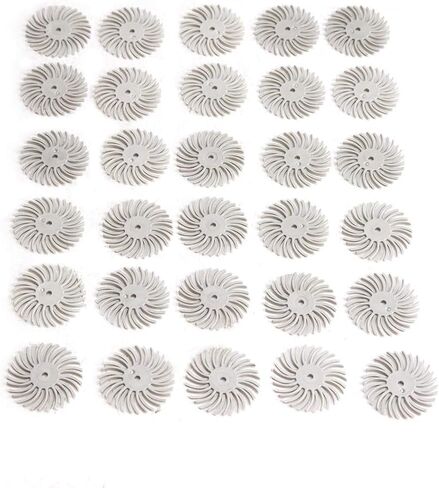 30Pcs 1 inch Bristle Disc Kit with 3Pcs 2.35mm / 3mm Shank Mandrels for Rotary Tools,25mm Detail Abrasive Wheel Radial Bristle Buffing Wheel for Jewelry Wood Metal Polishing 80 Grit in Kuwait