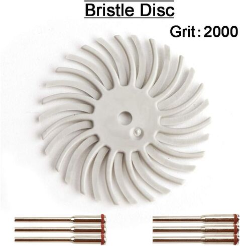 30Pcs 1 inch Bristle Disc Kit with 3Pcs 2.35mm / 3mm Shank Mandrels for Rotary Tools,25mm Detail Abrasive Wheel Radial Bristle Buffing Wheel for Jewelry Wood Metal Polishing 80 Grit in Kuwait