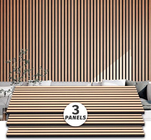 ألواح الجدران لديكور الجدار الداخلي 2 حزمة 48 × 24 بوصة ، ألواح خشبية تلفزيون تليفزيون ديكور ألواح صوتية مزخرفة تمتص صوت ، ألواح الخشب إلغاء Wainscoting لغرفة النوم وغرفة المعيشة in Kuwait