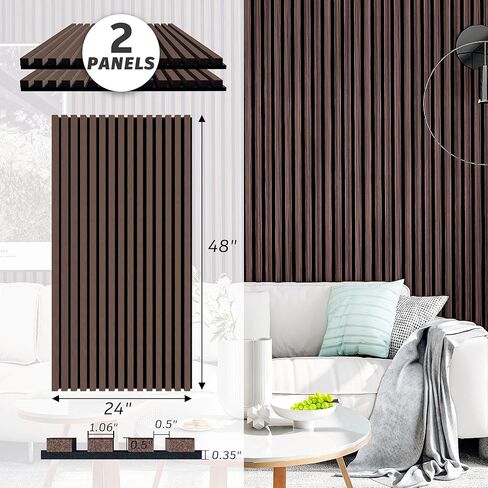 ألواح الجدران لديكور الجدار الداخلي 2 حزمة 48 × 24 بوصة ، ألواح خشبية تلفزيون تليفزيون ديكور ألواح صوتية مزخرفة تمتص صوت ، ألواح الخشب إلغاء Wainscoting لغرفة النوم وغرفة المعيشة in Saudi Arabia