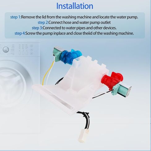 WTW5200VQ2 WTW5310VQ0 RTW4440VQ1 Washer Water Inlet Valve Fit for whirlpool roper WTW5600VQ0 RTW4305VQ1 WTW5300VW2 RTW4440XQ0 ATW4475VQ0 MVWC300VW1 ATW4475XQ0 MVWC500VW1 NTW4500XQ0 ETW4400XQ0 in Saudi Arabia