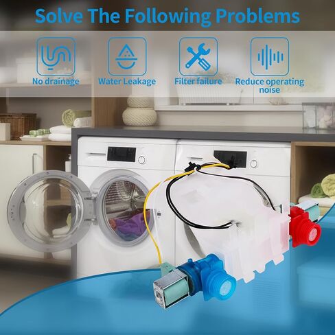 WTW5200VQ2 WTW5310VQ0 RTW4440VQ1 Washer Water Inlet Valve Fit for whirlpool roper WTW5600VQ0 RTW4305VQ1 WTW5300VW2 RTW4440XQ0 ATW4475VQ0 MVWC300VW1 ATW4475XQ0 MVWC500VW1 NTW4500XQ0 ETW4400XQ0 in Saudi Arabia