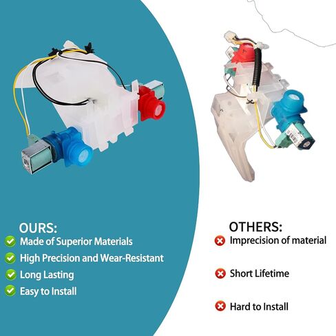 WTW5200VQ2 WTW5310VQ0 RTW4440VQ1 Washer Water Inlet Valve Fit for whirlpool roper WTW5600VQ0 RTW4305VQ1 WTW5300VW2 RTW4440XQ0 ATW4475VQ0 MVWC300VW1 ATW4475XQ0 MVWC500VW1 NTW4500XQ0 ETW4400XQ0 in Saudi Arabia