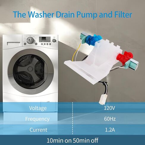 WTW5200VQ2 WTW5310VQ0 RTW4440VQ1 Washer Water Inlet Valve Fit for whirlpool roper WTW5600VQ0 RTW4305VQ1 WTW5300VW2 RTW4440XQ0 ATW4475VQ0 MVWC300VW1 ATW4475XQ0 MVWC500VW1 NTW4500XQ0 ETW4400XQ0 in Saudi Arabia