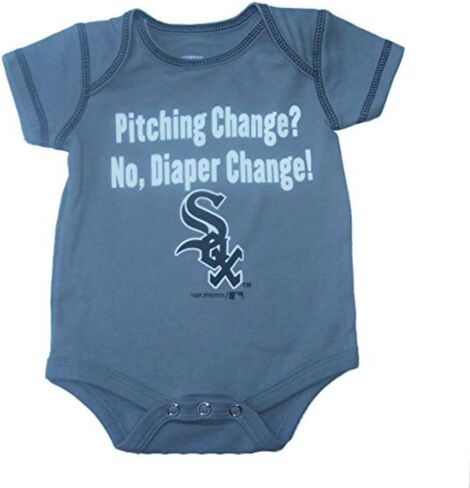 VF Chicago White Sox Pitching Change Diaper Change Indust BodySuit Creeper - Gray in Kuwait