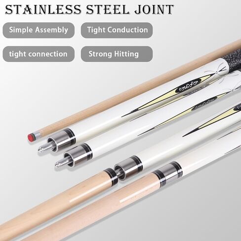 Canadian Maple Pool Cue Sticks (10mm/11.5mm/13mm Tip Available), 58" 2-Piece Pool Sticks for Adults with Low Deflection Shaft,Billiard Sticks for Home, Bar, and Tournament Play in Saudi Arabia