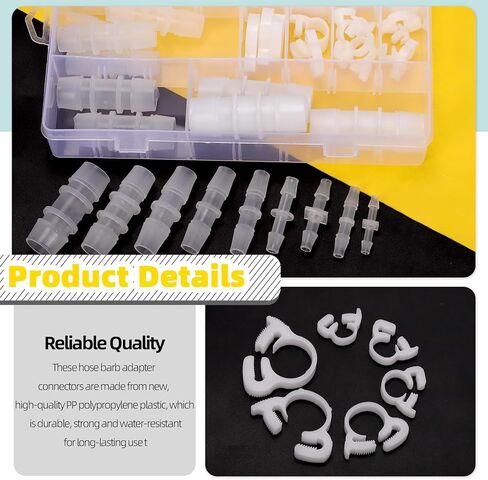 36pcs 4 النوع 12 الحجم 1/16 "إلى 9/16" مجموعة تركيب خرطوم البلاستيك ، شكل ذرة مستقيمة شكل t الشكل 90 ° كوع l شطف الرابطة المصروف in Saudi Arabia