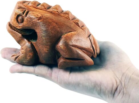 الضفدع Guiro Wood Block Musical Musical Musical Musical Size Perform Natural Wood Güiro Frog. (5.5 بوصات -4.0 سم.) in Kuwait