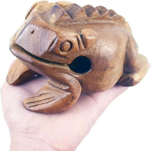 الضفدع Guiro Wood Block Musical Musical Musical Musical Size Perform Natural Wood Güiro Frog. (5.5 بوصات -4.0 سم.) in Kuwait