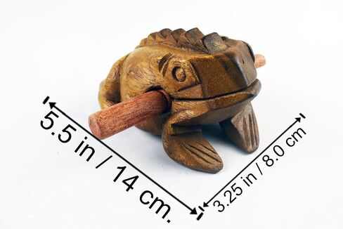 الضفدع Guiro Wood Block Musical Musical Musical Musical Size Perform Natural Wood Güiro Frog. (5.5 بوصات -4.0 سم.) in Kuwait