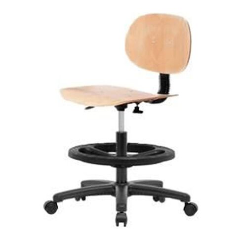 توماس WMBCH-RG-BF-RC كرسي ارتفاع مقعد مع قاعدة نايلون أسود ، حلقة القدم السوداء ، العجلات in Kuwait