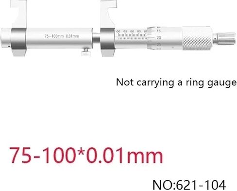 Stainless Steel Two-Point Inner Diameter Micrometer Internal Measuring Micrometer 5-30/25-50-75-100mm0.01N Inner Diameter Ruler(75-100mm) in Saudi Arabia