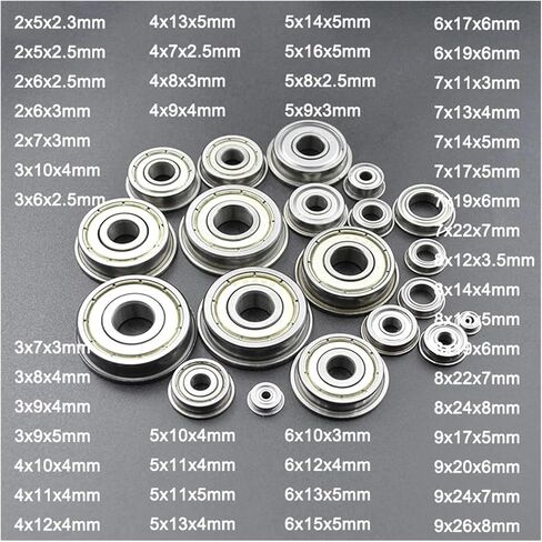10pcs محامل ذات حواف 2mm 3mm 4mm 5mm 6mm 7mm 8mm 9mm Bore Mf115 Mf52 F608 MF105 MF106 F695 F688 ZZ Ball Ball مع حافدة (10x19x5mm) in Saudi Arabia