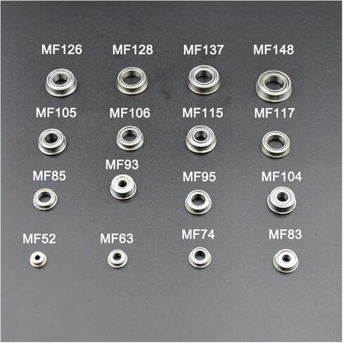 10pcs محامل ذات حواف 2mm 3mm 4mm 5mm 6mm 7mm 8mm 9mm Bore Mf115 Mf52 F608 MF105 MF106 F695 F688 ZZ Ball Ball مع حافدة (10x19x5mm) in Saudi Arabia