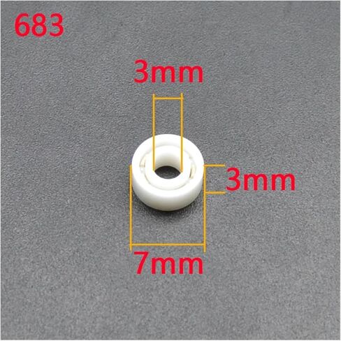 1pcs الكامل Zro2 السيراميك محامل محامل الزركونيا محمل الزركونيا المحمل 608 683 684 685 686 687 688 69 (683 3x7x3mm) in Kuwait