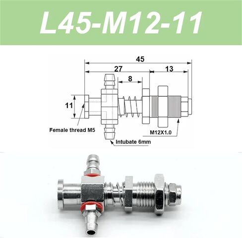 الفراغ كوب كوب قاعدة 11 ملم مناور الجهاز التثبيت ملحقات الذيل الجانبي كمية 1pcs (L75-M12-11) in Saudi Arabia
