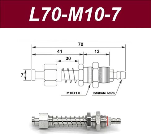قاعدة كوب شفط الفراغ 7 مم من معالجة أجهزة لاعبي الهواء مدخل الهواء 1pcs (L100-M10-7) in Kuwait
