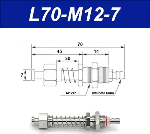 قاعدة كوب شفط الفراغ 7 مم من معالجة أجهزة لاعبي الهواء مدخل الهواء 1pcs (L100-M10-7) in Kuwait