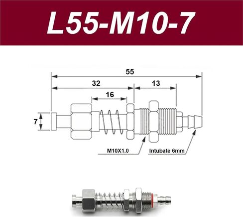 قاعدة كوب شفط الفراغ 7 مم من معالجة أجهزة لاعبي الهواء مدخل الهواء 1pcs (L100-M10-7) in Kuwait