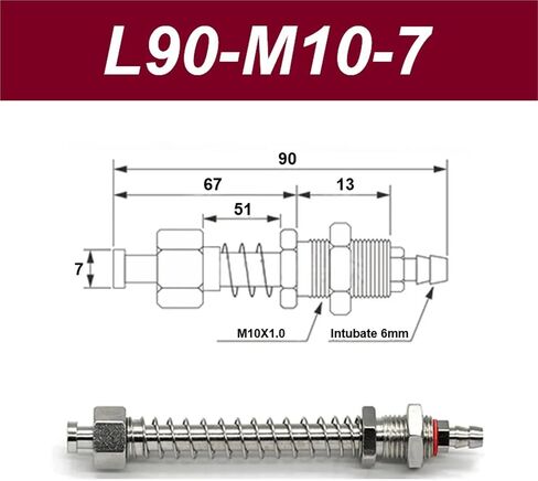 قاعدة كوب شفط الفراغ 7 مم من معالجة أجهزة لاعبي الهواء مدخل الهواء 1pcs (L100-M10-7) in Kuwait