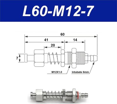 قاعدة كوب شفط الفراغ 7 مم من معالجة أجهزة لاعبي الهواء مدخل الهواء 1pcs (L100-M10-7) in Kuwait
