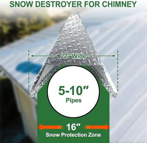 Snow Destroyer for Chimneys, Roof Snow Diverter Roof Vent Snow Guard for Chimneys,Snow Splitter for 6" 8" 10" Wood/Metal Stove Pipes in Saudi Arabia