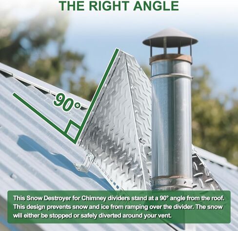 Snow Destroyer for Chimneys, Roof Snow Diverter Roof Vent Snow Guard for Chimneys,Snow Splitter for 6" 8" 10" Wood/Metal Stove Pipes in Saudi Arabia