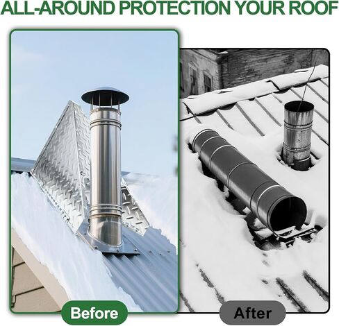 Snow Destroyer for Chimneys, Roof Snow Diverter Roof Vent Snow Guard for Chimneys,Snow Splitter for 6" 8" 10" Wood/Metal Stove Pipes in Saudi Arabia