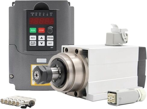 1.5kw ER20 محرك مغزل مبرد بالهواء ، مربع ، مع شفة ، 4 محامل ، دقة 0.01 مم ، محرك تردد متغير 1.5 كيلو وات (380 فولت) in Saudi Arabia