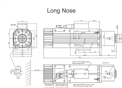 GDL-70-24Z 9kw automatic spindle ISO30 air cooling 220v 380v(220V,Short nose) in Saudi Arabia
