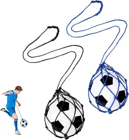 مدربي ركلة كرة القدم ، 2 PCS Football Kick Trainer Net Drick Arming Throw Solo Practice Training Equipments Single Single Soccer Ball Experiory for Size 3 4 5 Balls Beginners Actostiast in Saudi Arabia