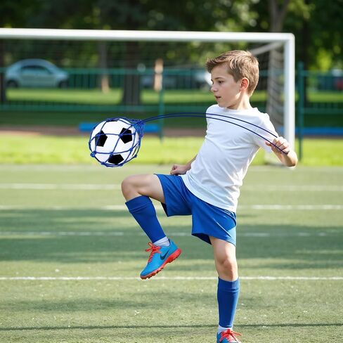 مدربي ركلة كرة القدم ، 2 PCS Football Kick Trainer Net Drick Arming Throw Solo Practice Training Equipments Single Single Soccer Ball Experiory for Size 3 4 5 Balls Beginners Actostiast in Saudi Arabia