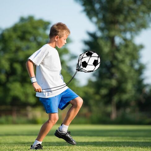 مدربي ركلة كرة القدم ، 2 PCS Football Kick Trainer Net Drick Arming Throw Solo Practice Training Equipments Single Single Soccer Ball Experiory for Size 3 4 5 Balls Beginners Actostiast in Saudi Arabia