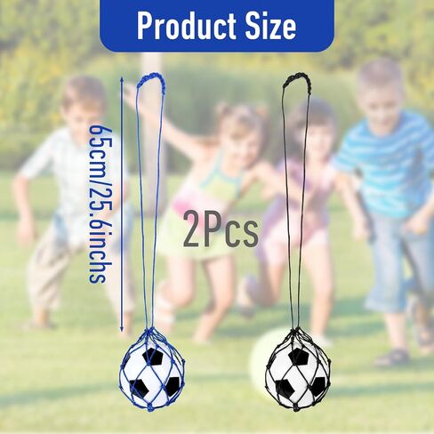 مدربي ركلة كرة القدم ، 2 PCS Football Kick Trainer Net Drick Arming Throw Solo Practice Training Equipments Single Single Soccer Ball Experiory for Size 3 4 5 Balls Beginners Actostiast in Saudi Arabia