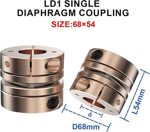 Single Diaphgram CNC Shaft Coupler D68 L54 Flexible Disc Coupling 12 To 35mm 1Pcs(25X25) in Saudi Arabia
