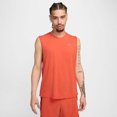 Nike Solar Chase Men's Men Fistless Runveless Top (Vintage Coral/Khaki/Black ، FN3309-846) size small in Saudi Arabia