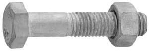 5/8"-11 x 1-1/2" Hot Dipped Galvanized Hex Bolt w/Nuts, Grade A, Full Thread, Quantity 25 - by Fastener Depot, LLC in Saudi Arabia
