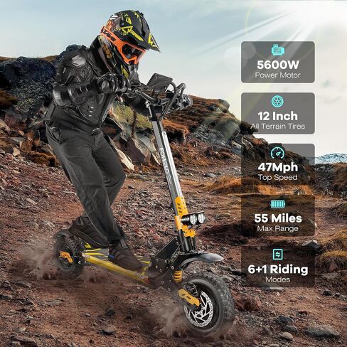60V Electric Scooter Adults 5600W Mual Motors Top Speed ​​47mph ، 60v 21ah يتراوح 55 ميلًا ، 12 بوصة من إطارات جميع الإطارات القابلة للطي مع مقعد ، ودراجة إلكترونية للجبال ، والطريق ، والطريق ، والطريق in Saudi Arabia