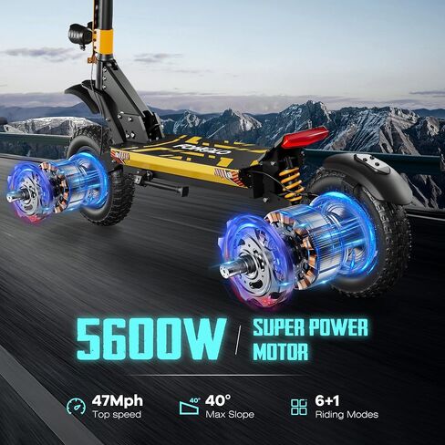 60V Electric Scooter Adults 5600W Mual Motors Top Speed ​​47mph ، 60v 21ah يتراوح 55 ميلًا ، 12 بوصة من إطارات جميع الإطارات القابلة للطي مع مقعد ، ودراجة إلكترونية للجبال ، والطريق ، والطريق ، والطريق in Saudi Arabia